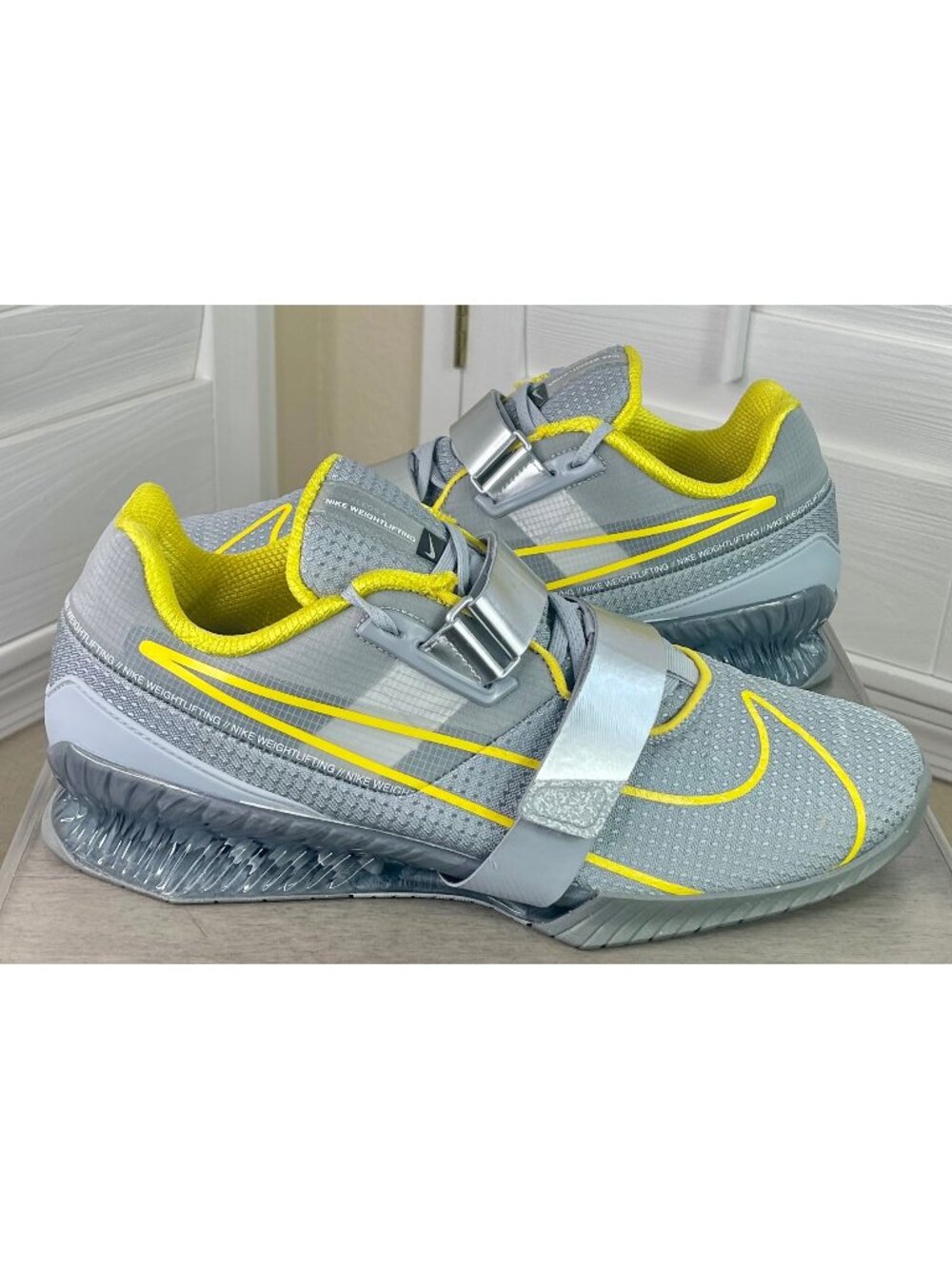 Nike Romaleos 4 Weightlifting Wolf Grey/Yellow Shoes CD3463-002 - Men’s Size 13